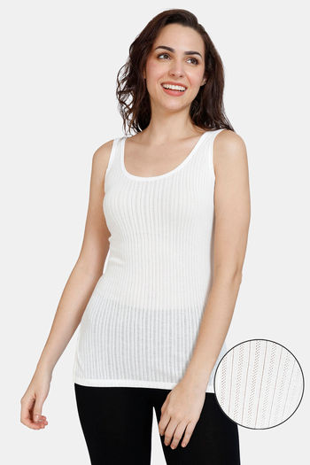 Buy Zivame Thermal Pointelle Knit Poly Viscose Vest - Pearled Ivory