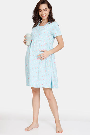 Buy Zivame Maternity Bunny Rolls Knit Cotton Pyjama Set - Sweet Lavender at  Rs.1152 online