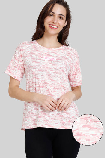 Buy Zivame Pet Puzzle Knit Cotton Tops - Powder Pink