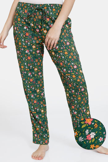 Buy Zivame Miss Daisy Woven Pyjama - Douglas Fir
