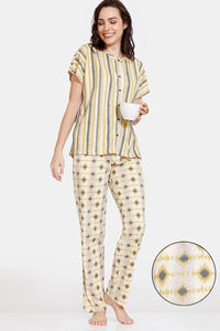 Buy Zivame Ikat Knit Cotton Pyjama Sets - Southern Moss