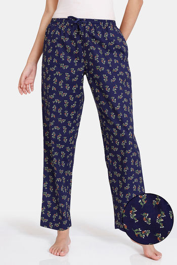 Buy Zivame Wildflower Fields Woven Pyjama - Medieval Blue