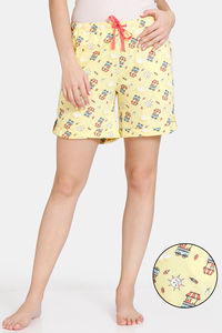 Buy Zivame Summer Treat Knit Cotton Shorts - Popcorn