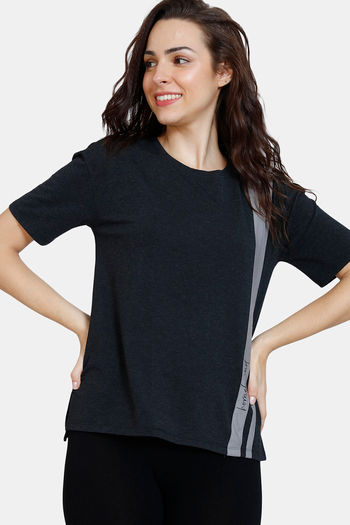 Buy Zivame Lounge Knit Poly Lounge Top - Anthracite
