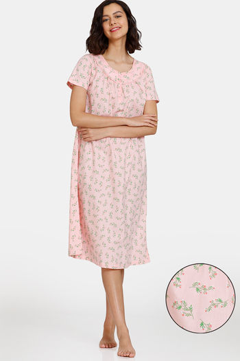 Buy Rosaline Tom & Jerry Knit Cotton Mid Length Nightdress - Baltic at  Rs.450 online | Nightwear online