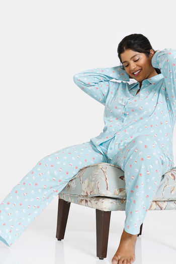 Buy Zivame Maternity Bunny Rolls Knit Cotton Pyjama Set - Sweet