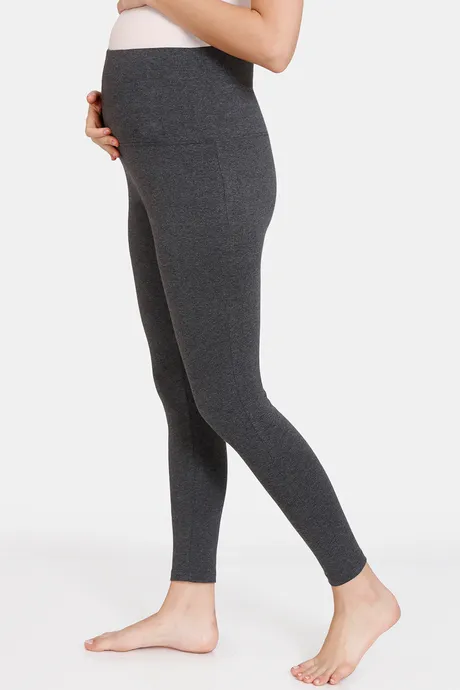 Buy Zivame Lounge Knit Cotton Maternity Leggings - Anthracite at Rs.628  online