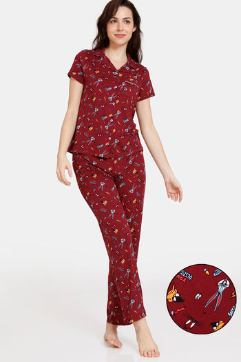 Buy Zivame Looney Tunes Knit Poly Pyjama Set - Rhododendron
