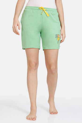 Buy Zivame Looney Tunes Knit Cotton Shorts - Green Tea