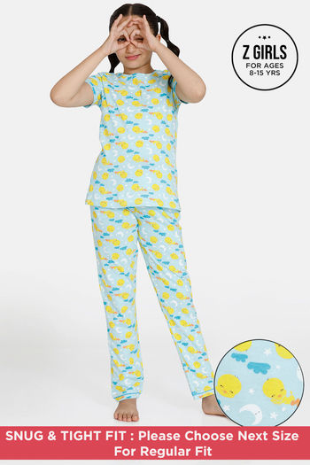 Buy Zivame Girls Looney Tunes Knit Cotton Pyjama Set - Atomizer
