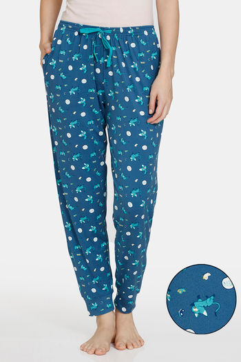 Buy Zivame Chasing Tails Knit Poly Pyjama - Midnight
