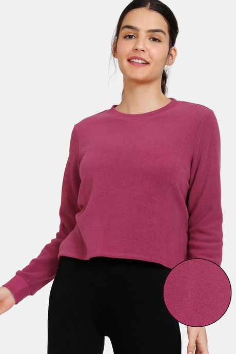 Ladies fleece lounge top hot sale