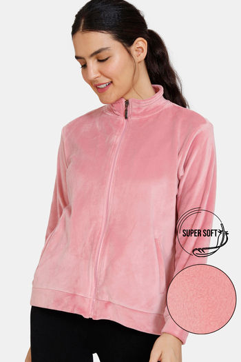 Buy Zivame Velour Knit Poly Sweatshirt - Mauveglow