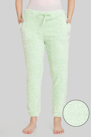 Buy Zivame Fur Knit Poly Pyjama - Pastel Green