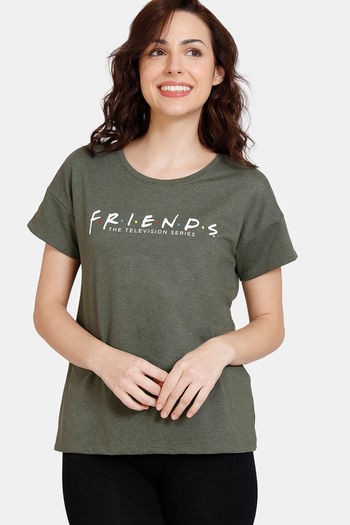 Buy Zivame Friends Knit Poly Top - Rifle Green