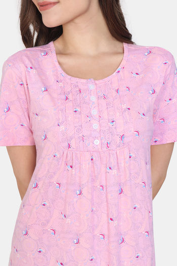 Buy Zivame Tell A Tale Knit Cotton Pyjama Set - Candy Pink at Rs.1102  online