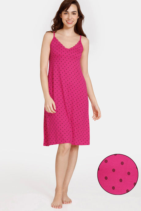 Buy Zivame Marshmallow Knit Cotton Knee Length Nightdress - Jazzy at Rs.523  online