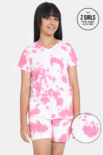 Printed Cotton T Shirt Pajama Ladies Night Dress, Half Sleeve, Black and  Pink at Rs 530/set in Surat