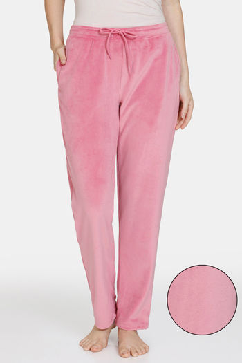 Buy Zivame Velour Knit Poly Loungewear Pants - Chateau Rose