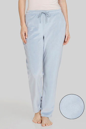 Buy Zivame Velour Knit Poly Loungewear Pants - Niagara Mist