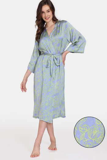 Buy Zivame Primrose Woven Robe - Jacaranda