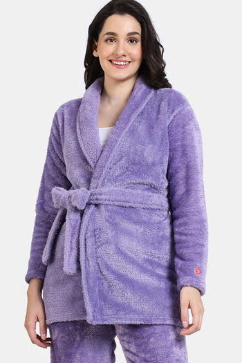 らすLGB ROBE KNIT with FUR Sktremeuru Cotton Kimono Robes For Women Fluffy Cable Knit
