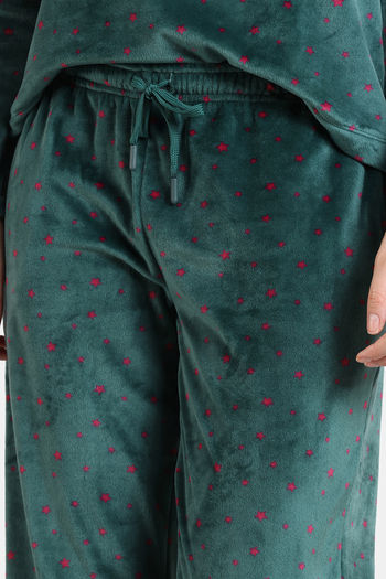 Buy Zivame Plush Velour Knit Poly Loungewear Set - Storm at Rs.1483 online