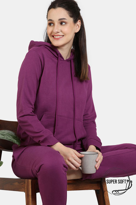Buy Zivame Barnyard Cotton Mid Length Nightdress - Purple at Rs.907 online