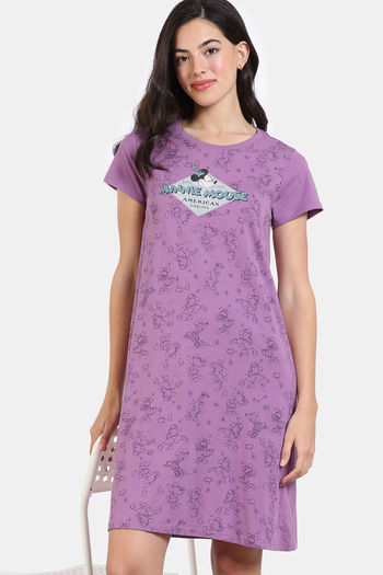 Buy Zivame Disney Knit Cotton Loungewear Dress - Valerian