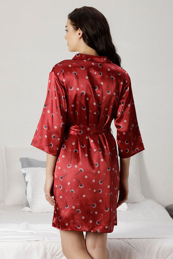 Buy Siami Apparels- Solid Satin nighty With Robe For Woman & Girl Mehroon  (PK-01) Online at Best Prices in India - JioMart.