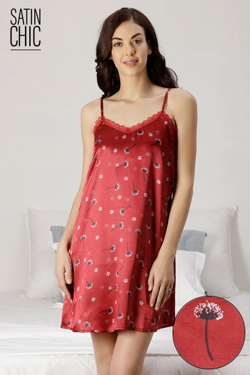 Buy Zivame One Love Knit Cotton Mid Length Nightdress - First Bloom at  Rs.493 online | Nightwear online
