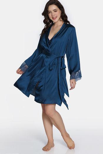 Zivame Bridal Woven Robes - Gibraltar Sea