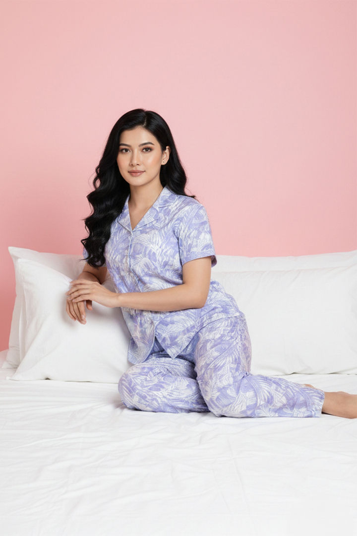 Zivame Buttersoft Knit Poly Pyjama Set - Blanc De