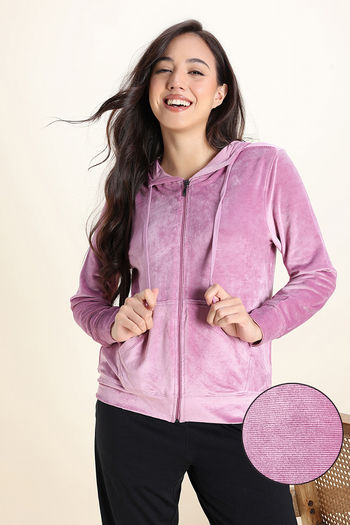 Buy Zivame Knit Poly Velour Jacket - Polignac