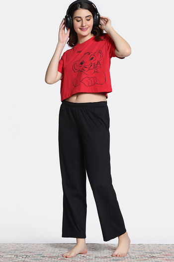 Zivame 2 Mile Fashion Knit Cotton Pyjama Set - Tap Shoe