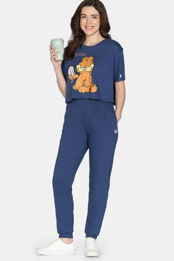 Buy Zivame 2 Mile Fashion Knit Cotton Loungewear Set - Oceana