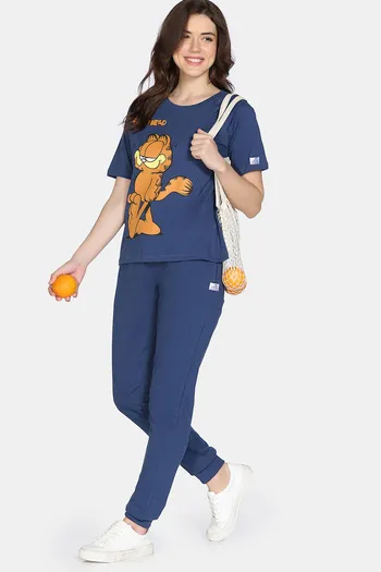 Buy Zivame 2 Mile Fashion Knit Cotton Loungewear Set - Oceana