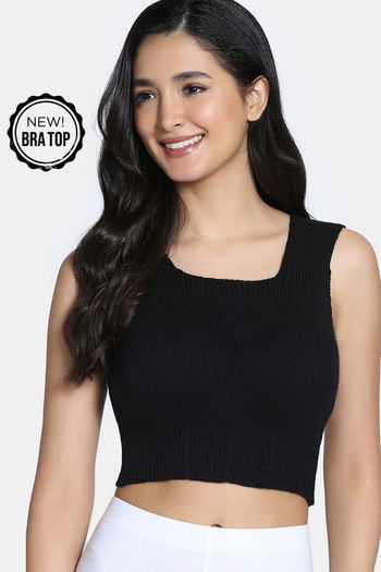 Buy Zivame Thermal Bra Top With Inbuilt Cups - Black
