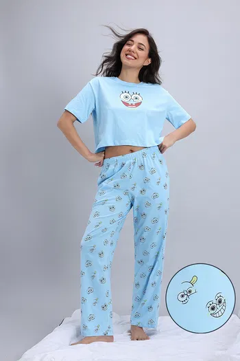 Buy Zivame 2 Mile Fashion Knit Cotton Loungewear Set - Country Air