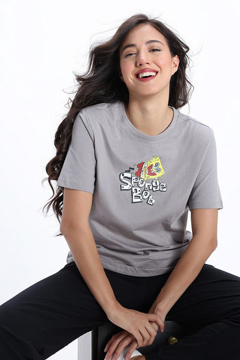 Buy Zivame 2 Mile Fashion Knit Cotton Lounge Top - Wet Weather