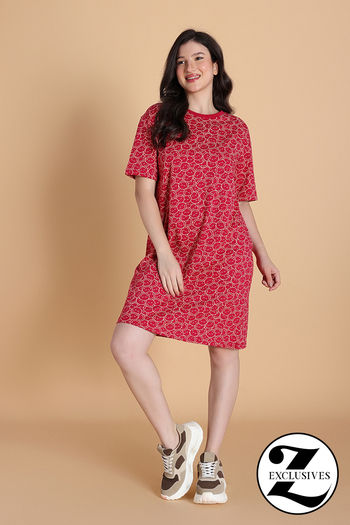 Buy Zivame 2 Mile Fashion Knit Cotton Loungewear Dress - Jazzy