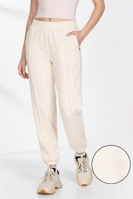 Zivame Knit Cotton Loungewear Bottom - Butter Cream