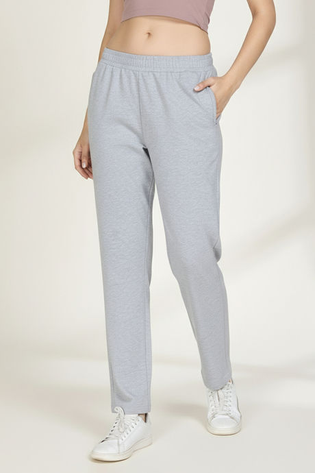 Zivame Knit Cotton Loungewear Bottom - Grey Melange