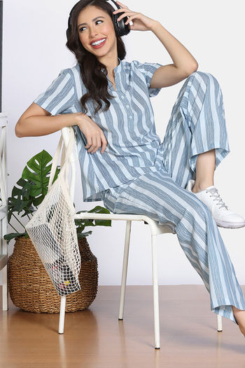 Zivame Lounge Lines Pyjama Set - Plein Air