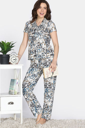 Buy Zivame Knit Poly Pyajama Set - Omphalodes
                