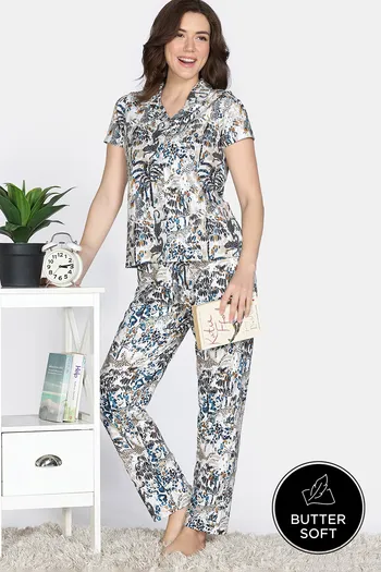 Buy Zivame Knit Poly Pyajama Set - Omphalodes
                