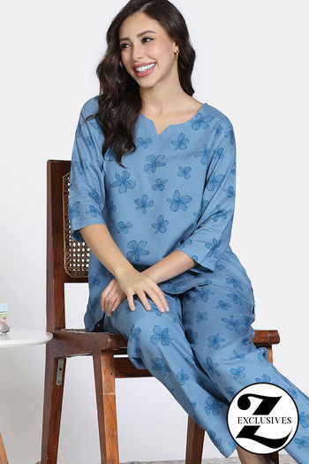 Buy Zivame Woven Pyjama Set - Niagara