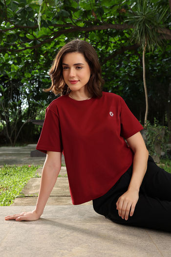 Buy Zivame Knit Poly Loungewear Top - Cerise