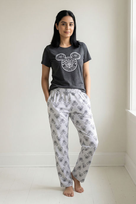Zivame Knit Cotton Pyjama Set - Bright White