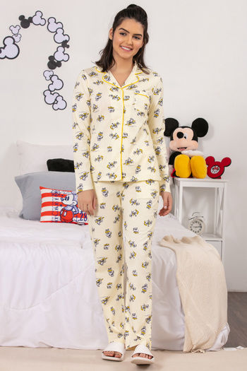 Buy Disney By Babyhug Full Sleeves Night Suit Mickey Mouse Print Yellow for  Boys (18-24Months) Online in India, Shop at FirstCry.com - 11304342